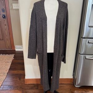 M. Rena Dark Brown Open Front Cardigan